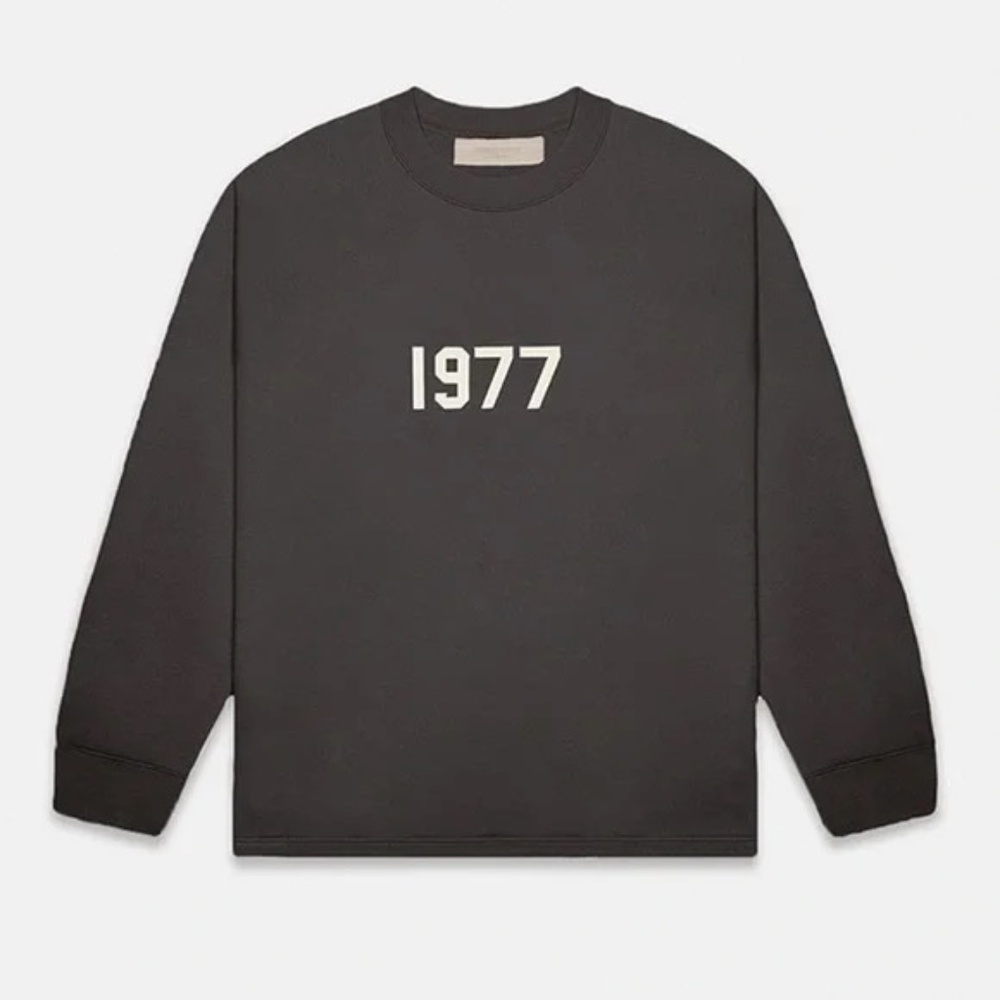 Fear Of God Essentials Long-sleeve Oversized T-shirt Iron Color Men's Small